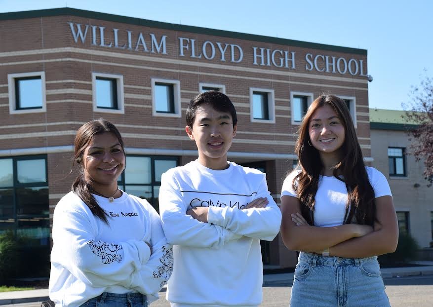 Senior class student council executive officers DeAnna Faison, Ian Hua and Jenna Lecuit can’t wait for next weekend’s homecoming after weeks of preparation.
